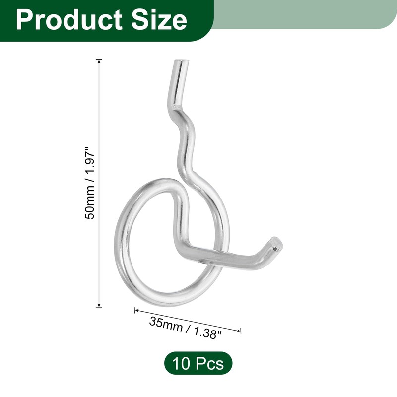 sourcing map 10Pcs Pegboard Hooks, Stainless Steel Peg Board Display