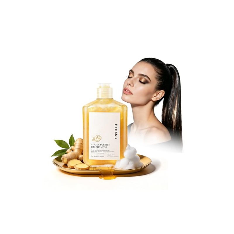 Shampoo Jengibre para Cabello Graso - Cuero Cabelludo Fresco, Control