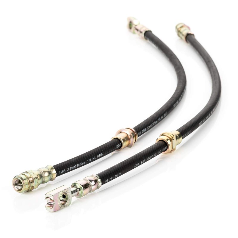 LST 2x Front Brake Hose Set + Retaining Clamp Q3