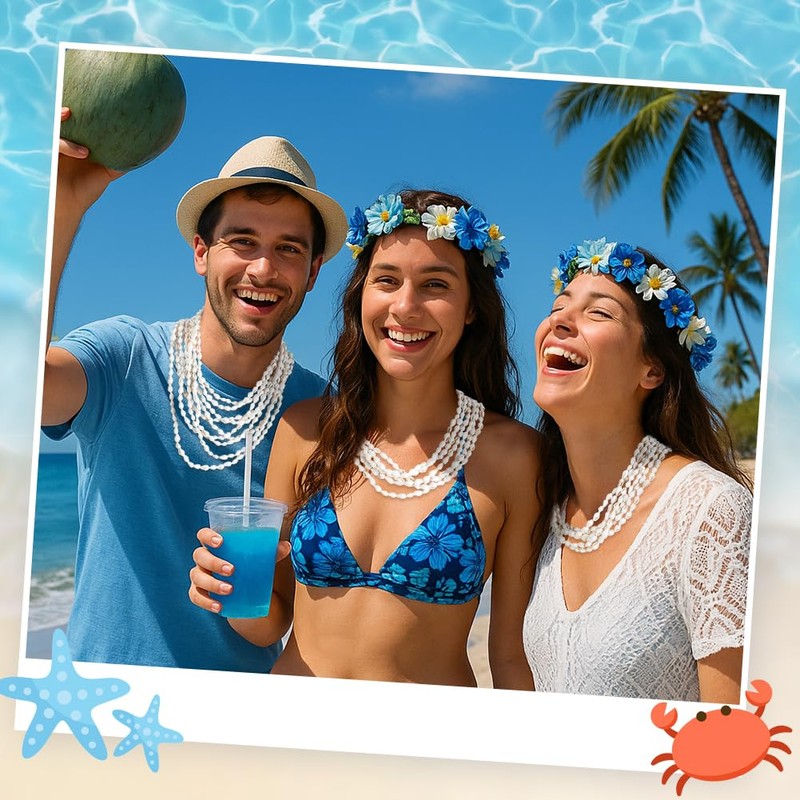 PH PandaHall 60 inch White Shell Necklace Shell Leise Hawaii