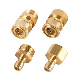Laroal 4Pcs M22-14mm to 1/4 Inch Pressure Washer Adapter Kit High Pressure Gu.n Quick Connect Coupler Car Washer Hose Conversion Fitting Copper Pressure Washer Adapter Set