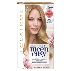 Clairol Nice'n Easy Permanent Hair Color, 8 Medium Blonde, Pack of 1