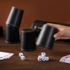 Leather Dice Cup Set, 5 Black Leather Dice Cups +