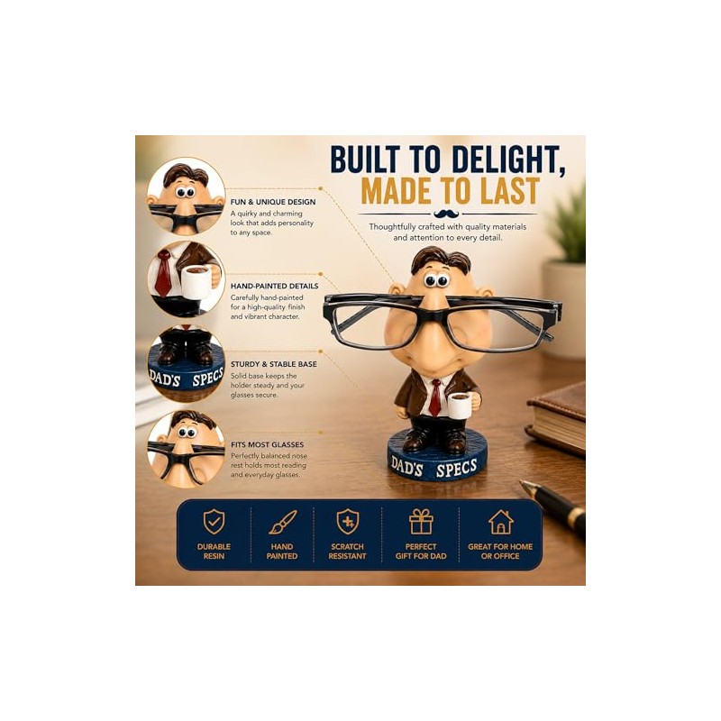 Glasses Holder For Dad Specs, Funny Glasses Stand And Novelty
