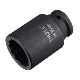 sourcing map 3/4-Inch Drive 36mm 12-Point Deep Impact Socket, CR-MO Steel 78mm Length, Metric Sizes
