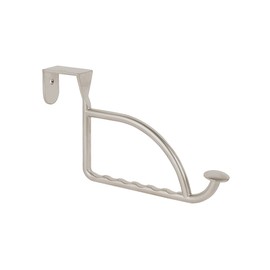 Spectrum Stratford Satin Nickel Over The Door Hook Valet for Hanging Clothes Towels Robes, Easy Hang Sturdy Steel Door Hanger for Closet Bedroom Bathroom Laundry Room Door, Fits Doors Up to 1.3" Thick