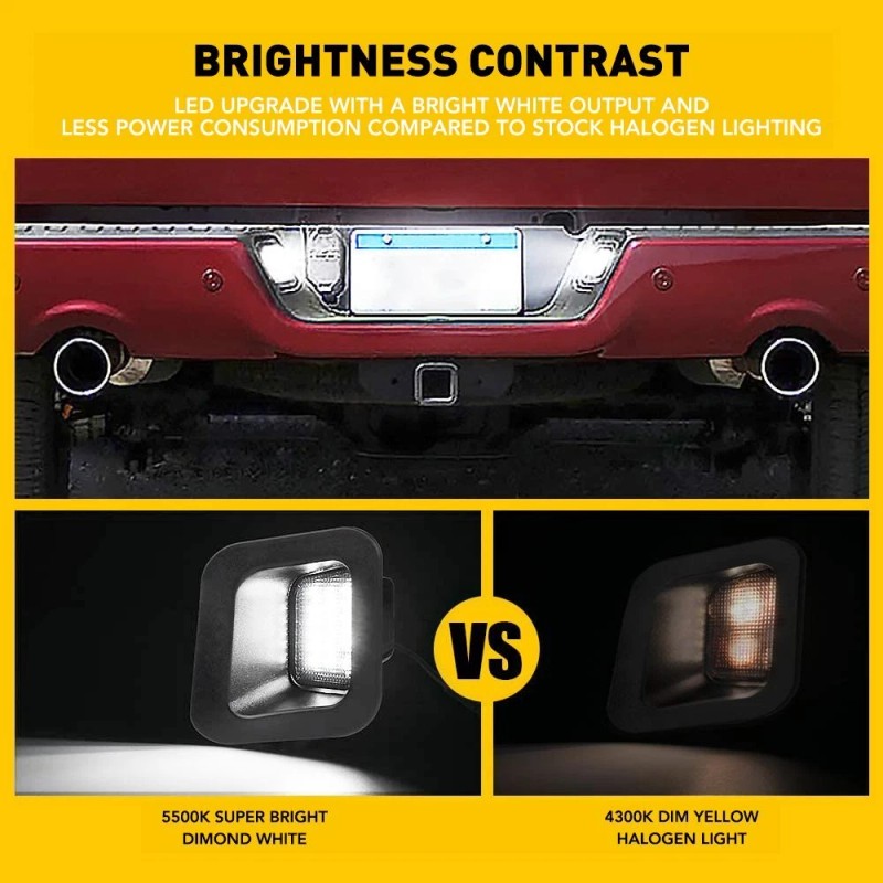OXILAM Smoked Full LED Rear License Plate Lights For 2003-2018
