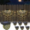 EKQ Solar Fence Lights Wall lihgts Outdoor Decorations 6 Pack