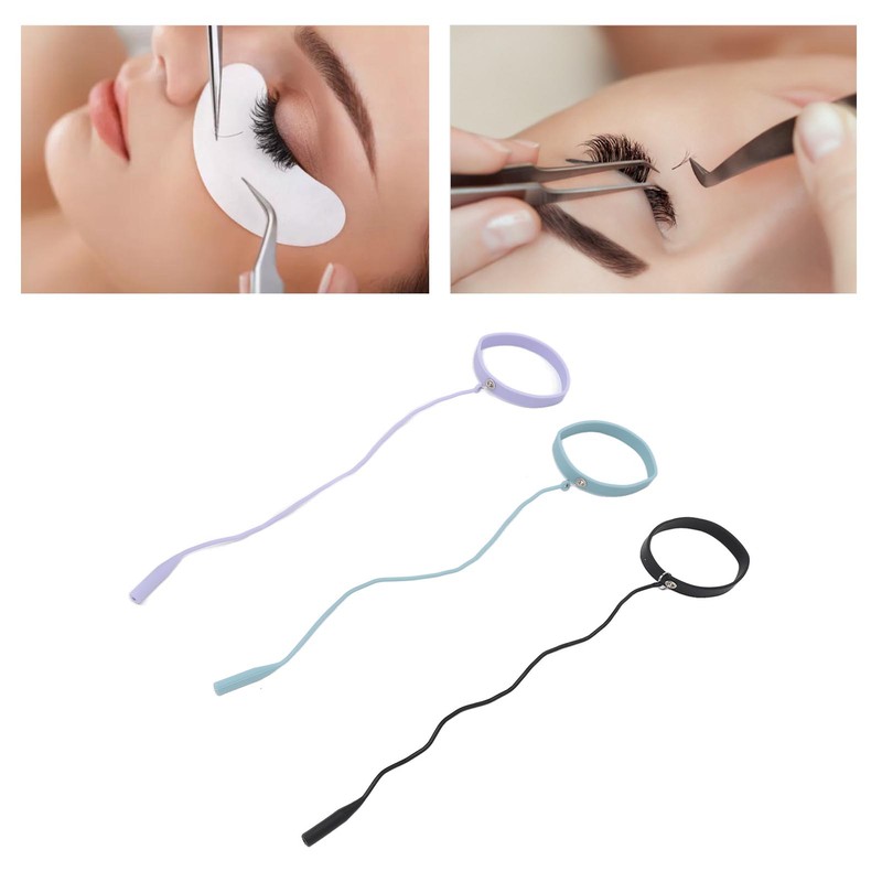 3PCS Eyelash Extension Tweezers Holders Bracelet Silicone Ring Tweezers Protector