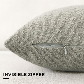 Artscope Pack of 2 Textured Boucle Cushion Covers Square Pillow Cases Cozy Soft Decorative Couch Pillow Covers for Chair Sofa Bedroom Living Room Home Decor 45x45cm, Neutral Grey
