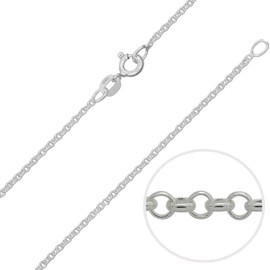 30" Inch Sterling Silver 1.7 mm Thick Round Belcher/Rolo Chain Necklace for Women Men Unisex - Trace/Fine Silver Chain - Weight: 5 Grams. SKR60