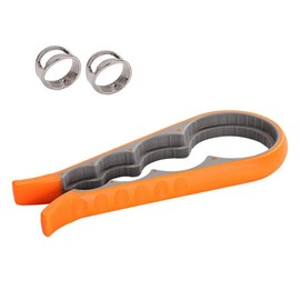 Amasawa Lid Opener, Bottle Opener Ring, Multi Function Can Opener, Bottle Opener, Kitchen Aid with Non-Slip Handle for Seniors, Arthritis, Women (Orange, Silver)