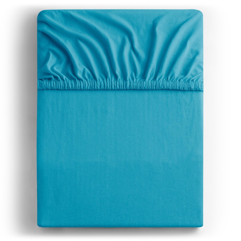 DecoKing Fitted Sheet Double Cotton Jersey Boxspring, Amber Collection, 120x200-140x200
