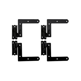 QCAA Steel Blind Shutter Hinge for Wood Frame & Brick, 1-1/16", Power Coated Black, 4 Pack (2 Pair), Made in Taiwan