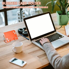 thirei 2 Pieces Business Card Holders, Name Cards Stand Organizer, Metal Business Cards Stand, Business Card Holder Desktop, for Storing or Displaying Business Cards, Rose Gold