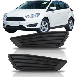 Silscvtt 1 Pair Front Bumper Fog Light Grille Bezel Covers Replacement for Focus 2015 2016 2017 2018 Left and Right Side FO1039150 FO1038150