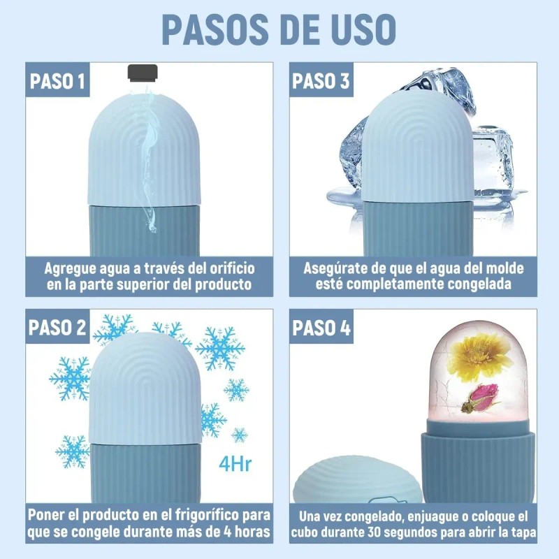 Rodillo Silicón Hielo Para Masajefacial Piel Cuidado 2pcs