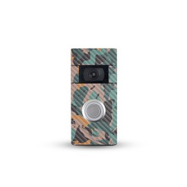 MightySkins Carbon Fiber Skin Compatible with Ring Video Doorbell (2nd Generation) - Muted Camouflage | Protective, Durable Textured Carbon Fiber Finish | Easy to Apply