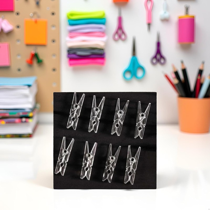 20Pcs Clear Plastic Clothes Pins,Clothes Line String Clips, Mini Clothes