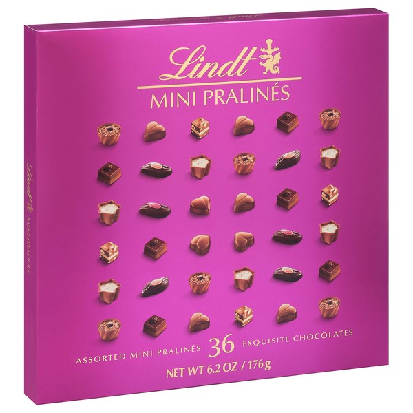 Lindt Mini Pralines, Assorted Chocolate Pralines with Premium Filling, Great for gift giving, 6.2 oz Box