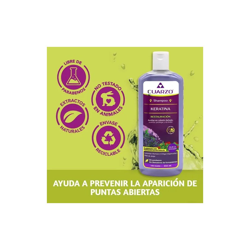 Shampoo Cuarzo Keratina 550ml
