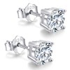 18K Gold Plated Sterling Silver Cubic Zirconia Stud Earrings for