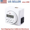 UltraGrow Heavy Duty Digital 7-Day Timer Double 3-Prong Outlet Plug