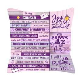 Cousin Gift Ideas for Women Girls Double-sided Cushion Cover Throw Pillow Cover for Cousin Gift for Cousin from Cousin Birthday Gift COUSIN (WOMEN)
