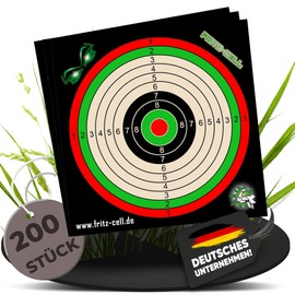 fritz-cell 200 Targets 14 x 14 cm for Air Rifle Air Gun Airsoft and Bullet Catcher