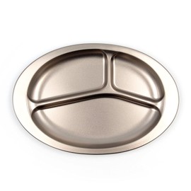 【Made in Tsubame Sanjo】Mura no Kajiya Pure Titanium Lunch Plate (3-Part Lunch Plate) MK-7741
