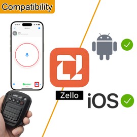 HYS Bluetooth Microphone for Zello App, Wireless Mic with PTT – IP66 Waterproof, Type-C Charge, 1000mAh Battery& Smart Controls, 3.5mm Audio Port for iOS and Android with Listen Only Earpiece
