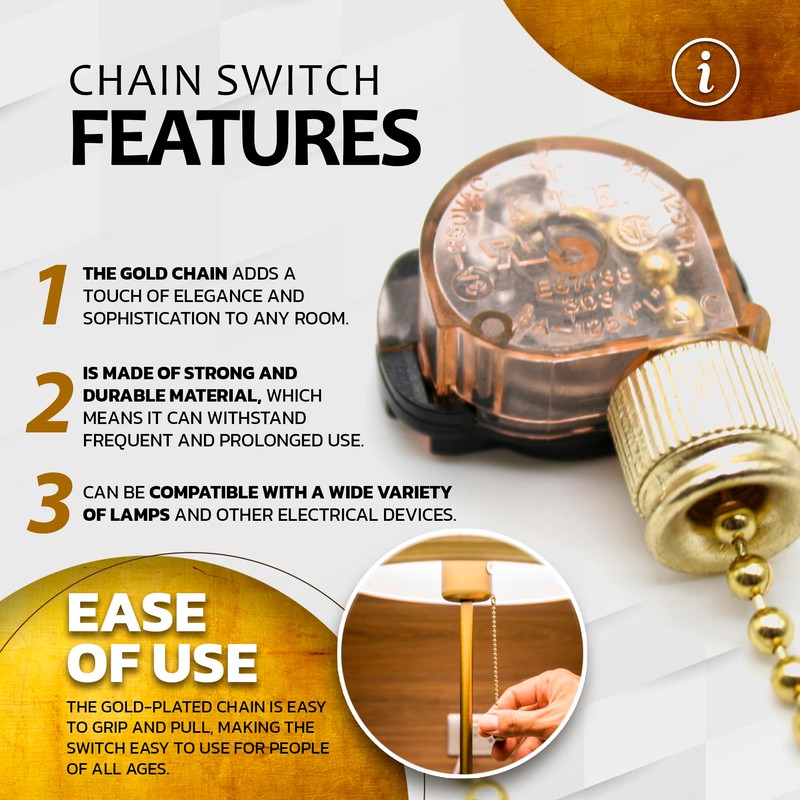 DOJA Barcelona Light Switch with Chain, Pack of 2, 250