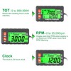 Yooreal Digital Hours Meter Tachometer,with Clips Backlight,Waterproof for Lawn Mower