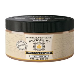 Retique It Wood'n Primer - Paint it then stain it - Stainable Wood Fiber Paint (Light Wood, Small)