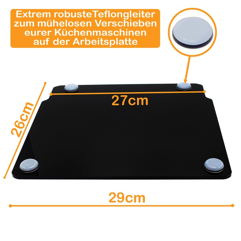 Sliding board made of acrylic, glossy black, 29 x 26