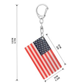 BQTBQT America Flag Keychain - Double Sided Acrylic D Shape Chains USA Flags Key Chains Men and Women Style Car Key chain Gifts Decoration (3 Pcs)