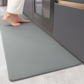 Color&Geometry Kitchen Rugs, Kitchen Runner Rug Kitchen Floor Mat, Cushioned Anti-Fatigue Kitchen Mat, Non Slip Waterproof Comfort Standing Padded, Memory Foam Kitchen mat, 17"x59", Grey