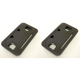 2 x Black Rectangular Desk Cable Tidy Outlet Grommet Wire Hole Cover