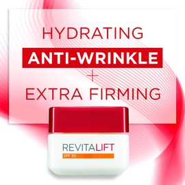 L'Oreal Paris L'Oral Paris Revitalift Hydrating SPF 30 Day Cream, Smooth Wrinkles, Firms and Moisturise Skin, Pro-Retinol and Elasti-Peptides, 50ml