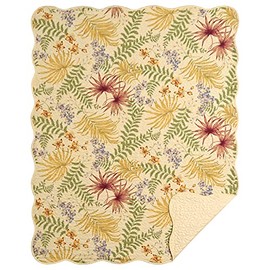 C&F Home 48" x 58" Fiji Quilted Botanical Scalloped Edge Accent Throw Blanket All Seasons Summer Spring Springtime Hemmed Sides Home Living Room Sofa Couch Chair Bed Bedroom Patio Lightweight Machine