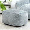 HollyHOME 15"(H) Bean Bag Ottoman Pouf, 6.6LB Memory Foam Filled