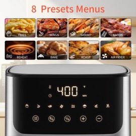 ASZ Basic Air Fryer 5 qt for Small Family - Compact 5qt Airfryer with 8-in-1 Presets Bake Toast Broil Reheat fit Most