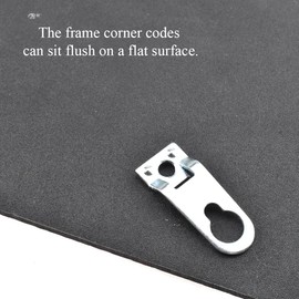 Odinest Metal Aluminum Alloy Hook Picture Frame Bracket Flat Corner Code Angle Plate Fastener Hanger Hooks Brace Stable Support Bracket Frame Hardware 40x15mm Sit Flush Shelf No Scratch 10Sets Silver