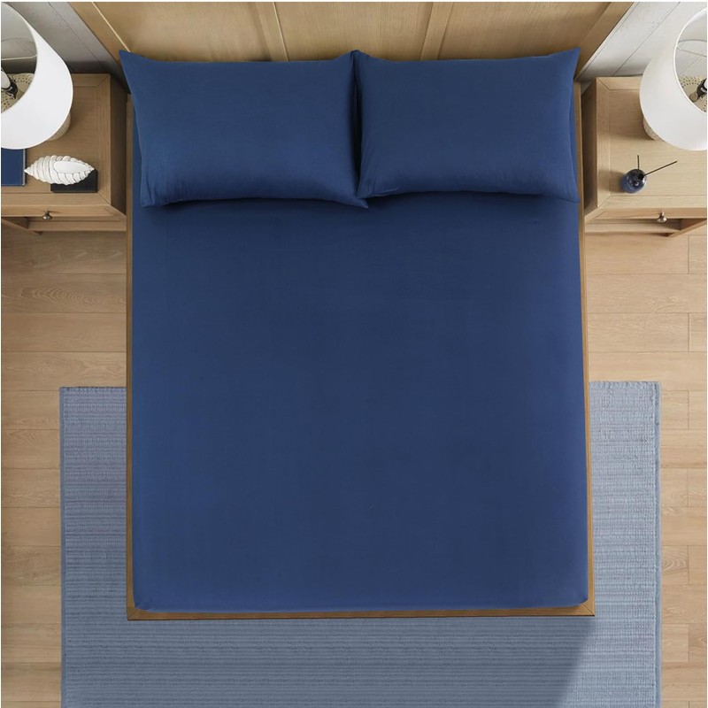 CHARKHAH Polycotton Fitted Sheet for Single Double King Super King