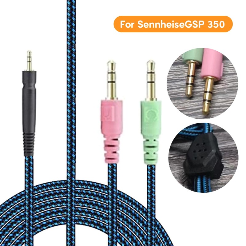 Nylon Braided UNP PC Cable for Sennheise GSP350 GSP500 GSP670
