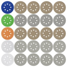 ECSiNG 25PCS Wet Dry Sandpaper 8-Hole 125mm Sanding Discs 3000/4000/5000/7000/10000 Grits for Fine Grinding Polishing Metal Glass Stone Jade Leather Varnish Wood