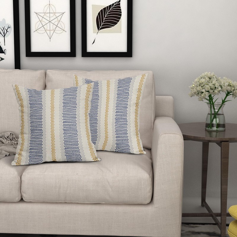 Aytipun Blue Yellow Pillow Covers 20x20 Set of 2 Gray