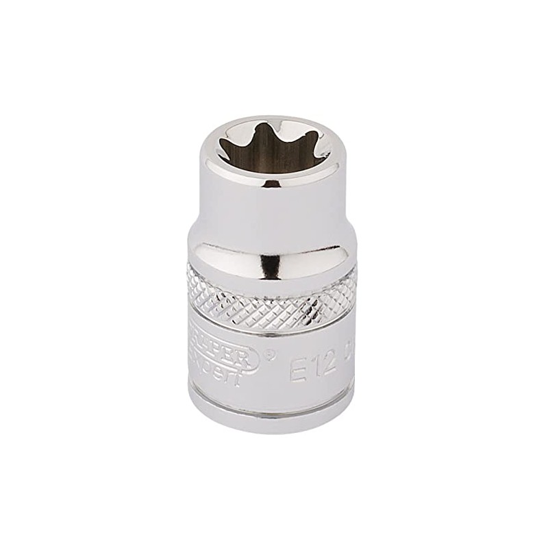 Draper 34187 TX-Star 3/8 Inch Square Drive E12 Socket, Blue