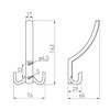 1 x Triple Hat Coat Hanger Hook Door Wall Bath