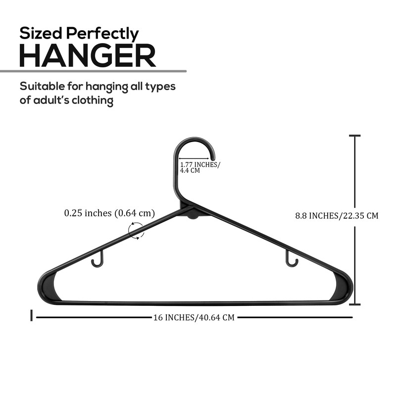 Utopia Home Plastic Hangers 50 Pack - Space Saving Clothes